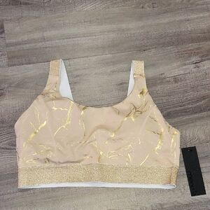Gold and Cream Sports Bra